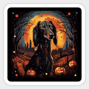 Saluki Halloween Sticker